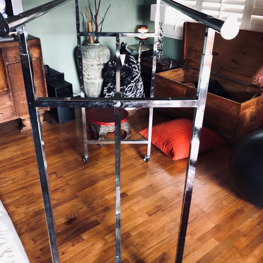 Large clothing rack on casters